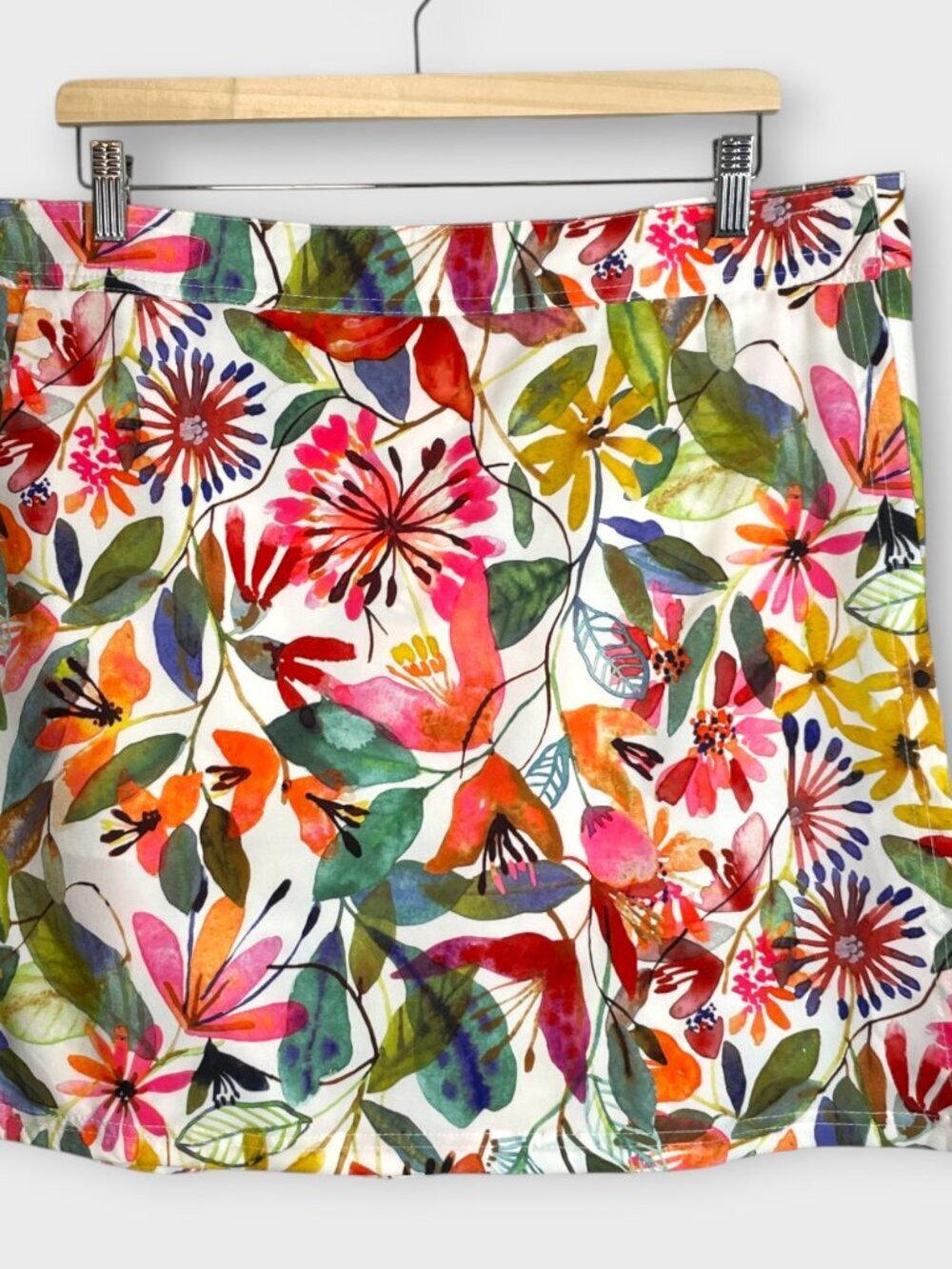 Rip Skirt Hawaii Wrap Skirt Womens XL Wildflower Watercolor Quick Dry Beach NEW